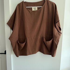 Jamie Jones Brown Pocket Box Top